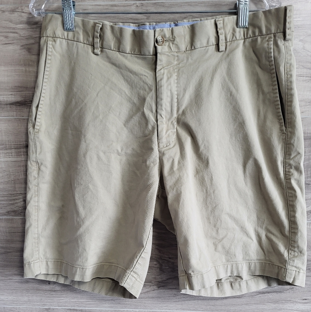 Peter Millar Crown Men's 34 Performance Flat Front Cotton Blend Chino Shorts